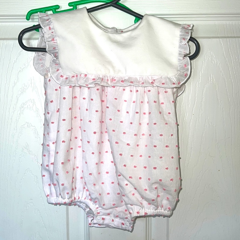 Bubble outfit, 0-3 months, white and pink
